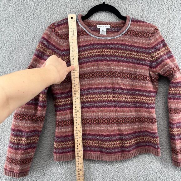 Deane & White Vintage Lambswool Wool Women's Crewneck Sweater - Picture 4 of 9